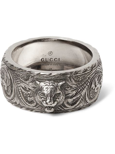 gucci garden ring tiger et charm tiger silver